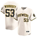BIPIHUC M.Brewers #53 Brandon Woodruff Player Cream Home Limited Game Stitched Jerseys