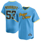 BIPIHUC M.Brewers #53 Brandon Woodruff Player Light Blue City Connect Home Limited Stitched Jerseys