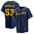 BIPIHUC M.Brewers #53 Brandon Woodruff Player Navy Home Game Stitched Jerseys