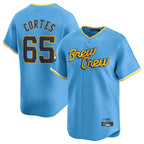 BIPIHUC M.Brewers #65 Nestor Cortes Player Light Blue City Connect Home Limited Stitched Jerseys
