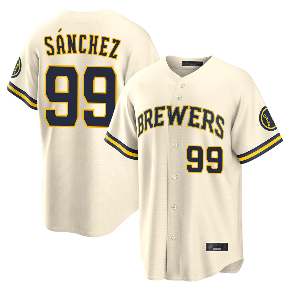 BIPIHUC M.Brewers #99 Gary Sanchez Player Cream Home Limited Stitched Jerseys