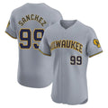BIPIHUC M.Brewers #99 Gary Sanchez Player Gray Home Limited Elite Stitched Jerseys