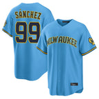BIPIHUC M.Brewers #99 Gary Sanchez Player Light Blue Road Stadium Game Stitched Jerseys