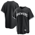 BIPIHUC M.Brewers Blank Player Black Game Home Stitched Jerseys