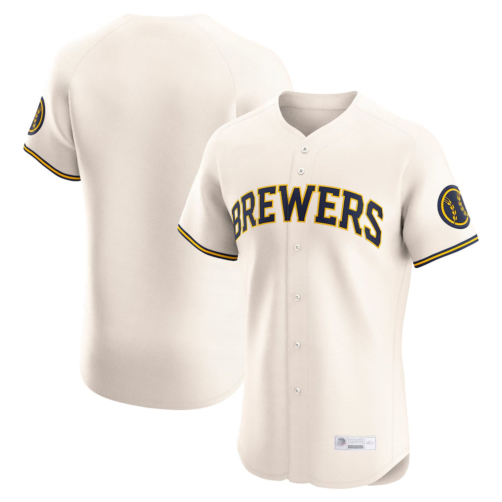 BIPIHUC M.Brewers Blank Player Cream Home Limited Elite Stitched Jerseys
