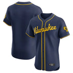 BIPIHUC M.Brewers Blank Player Navy Home Limited Elite Stitched Jerseys