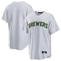 BIPIHUC M.Brewers Blank Player White Stripes Home Game Stitched Jerseys