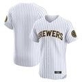BIPIHUC M.Brewers Blank Player White Stripes Home Limited Elite Stitched Jerseys