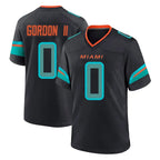 BIPIHUC M.Dolphins #0 Ollie Gordon II Player Black Pitch Rivalries Collection Home Game Stitched Jerseys