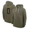 BIPIHUC M.Dolphins #0 Ollie Gordon II Player Olive Salute to Service Pullover Hoodies Limited Stitched Jerseys
