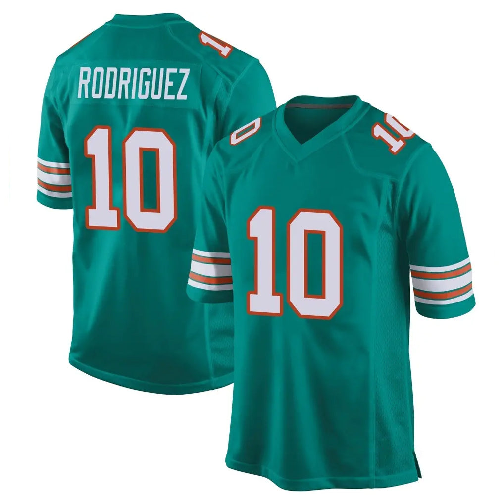 BIPIHUC M.Dolphins #10 Jacob Rodriguez Player Aqua Alternate Home Game Stitched Jerseys