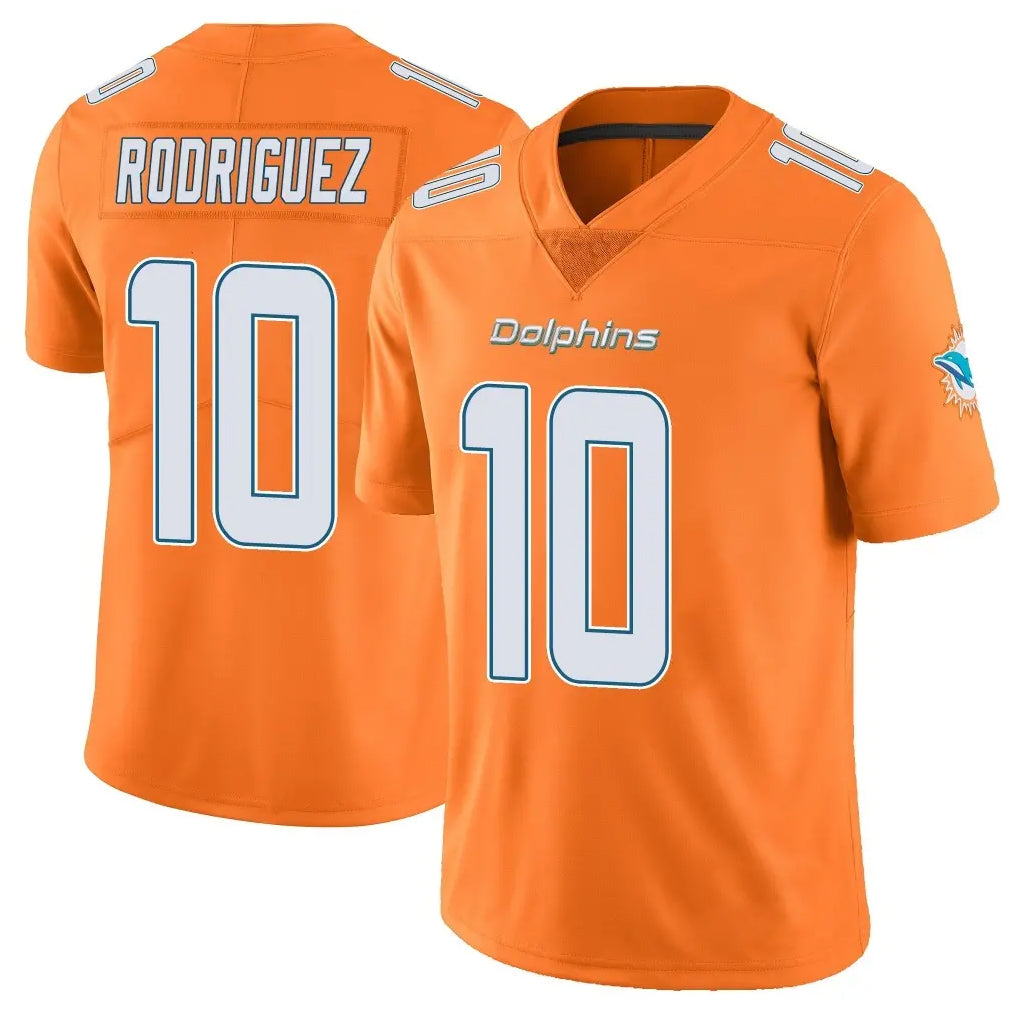 BIPIHUC M.Dolphins #10 Jacob Rodriguez Player Orange Limited Home Game Stitched Jerseys