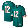 BIPIHUC M.Dolphins #12 Bob Griese Player Mitchell & Ness Aqua Legacy Replica Stitched Jerseys
