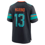 BIPIHUC M.Dolphins #13 Dan Marino Player Blue Rivalries Collection Game Stitched Jerseys