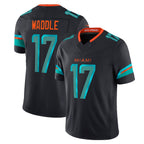 BIPIHUC M.Dolphins #17 Jaylen Waddle Player Blue Rivalries Collection Vapor Limited Stitched Jerseys