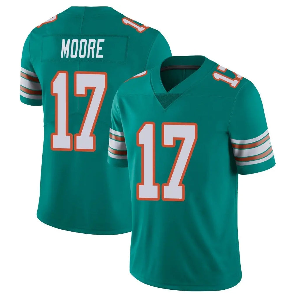 BIPIHUC M.Dolphins #17 Trey Moore Player Aqua Limited Alternate Vapor Untouchable Home Game Stitched Jerseys