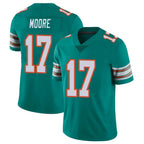 BIPIHUC M.Dolphins #17 Trey Moore Player Aqua Limited Alternate Vapor Untouchable Home Game Stitched Jerseys