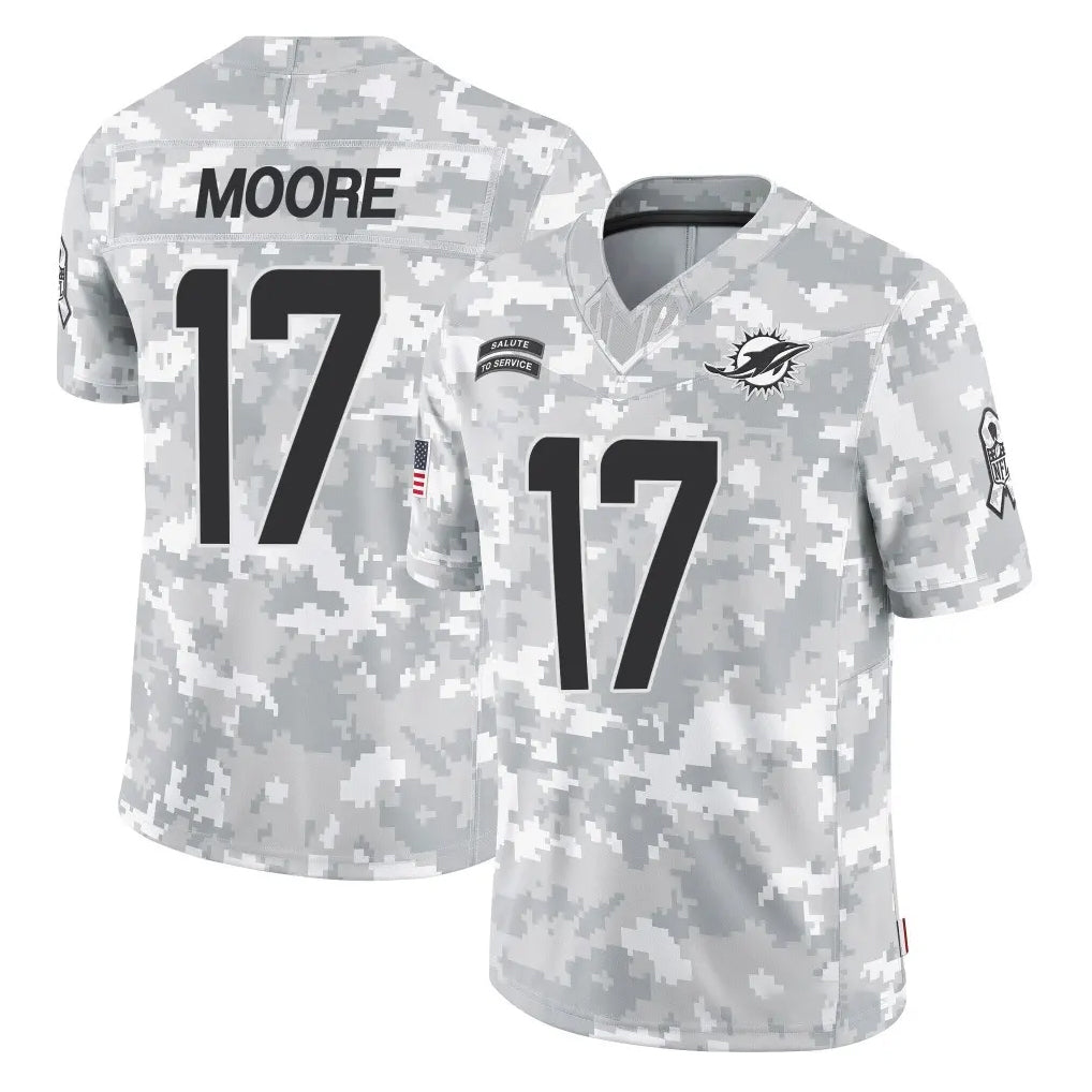 BIPIHUC M.Dolphins #17 Trey Moore Player Arctic Camo Salute To Service Limited Game Stitched Jerseys
