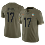 BIPIHUC M.Dolphins #17 Trey Moore Player Olive Salute To Service Limited Stitched Jerseys