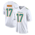BIPIHUC M.Dolphins #17 Trey Moore Player White Fashion Home Game Stitched Jerseys