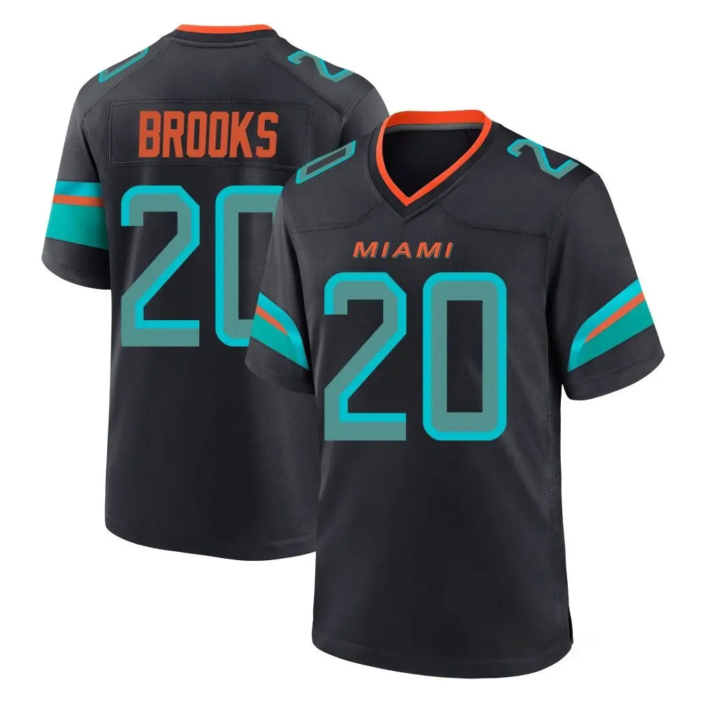 BIPIHUC M.Dolphins #20 Jordyn Brooks Player Black Pitch Rivalries Collection Home Game Stitched Jerseys