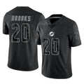 BIPIHUC M.Dolphins #20 Jordyn Brooks Player Black Reflective Limited Game Stitched Jerseys