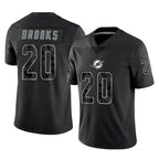 BIPIHUC M.Dolphins #20 Jordyn Brooks Player Black Reflective Limited Game Stitched Jerseys
