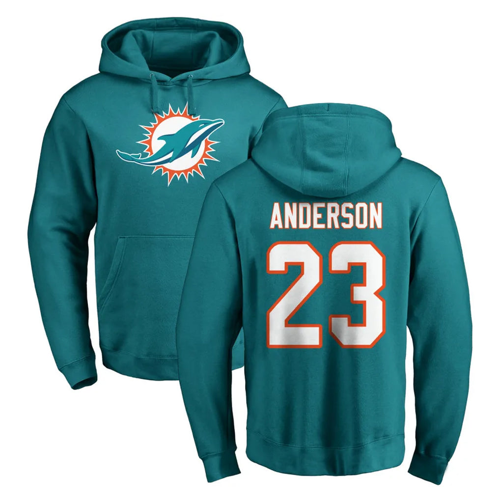 BIPIHUC M.Dolphins #23 Zayne Anderson Player Aqua LOGO Pullover Hoodies Limited Stitched Jerseys