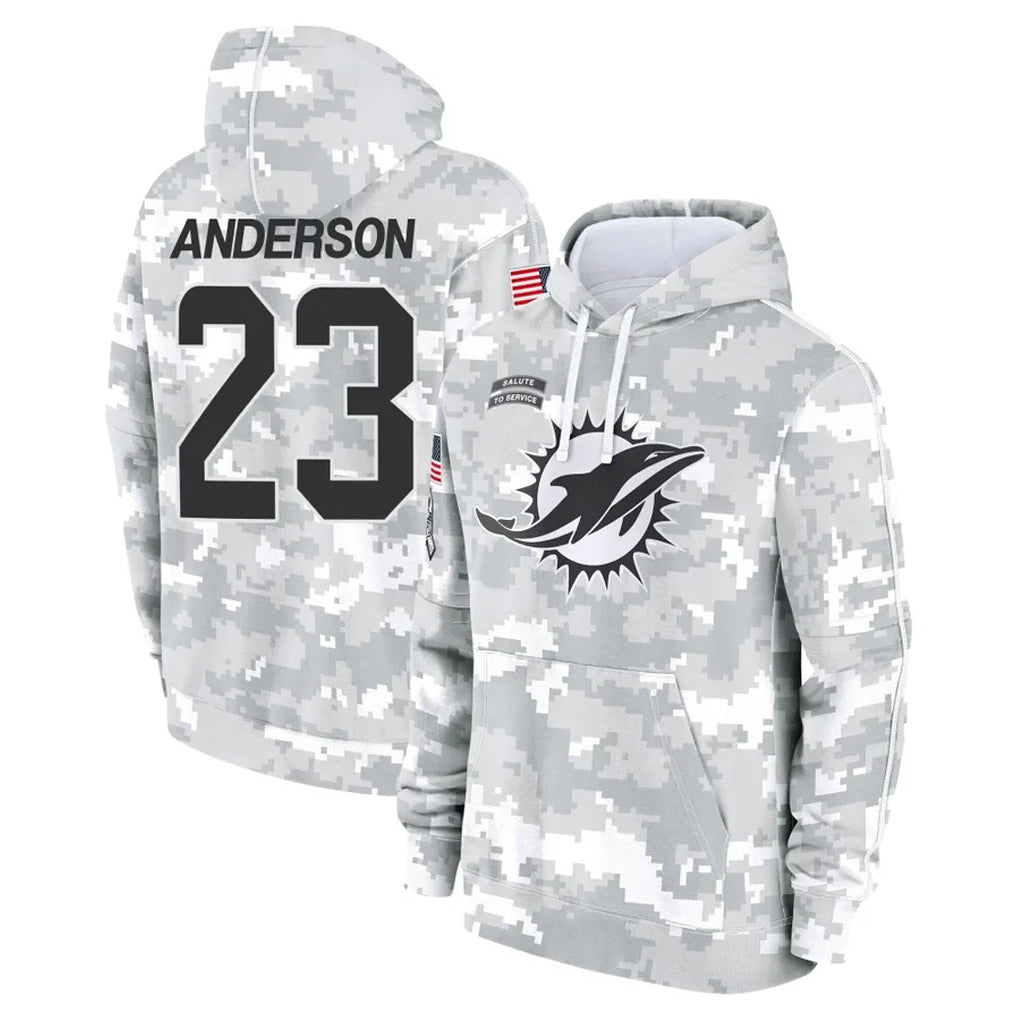 BIPIHUC M.Dolphins #23 Zayne Anderson Player Arctic Camo Salute to Service Hoodies Limited Game Stitched Jerseys