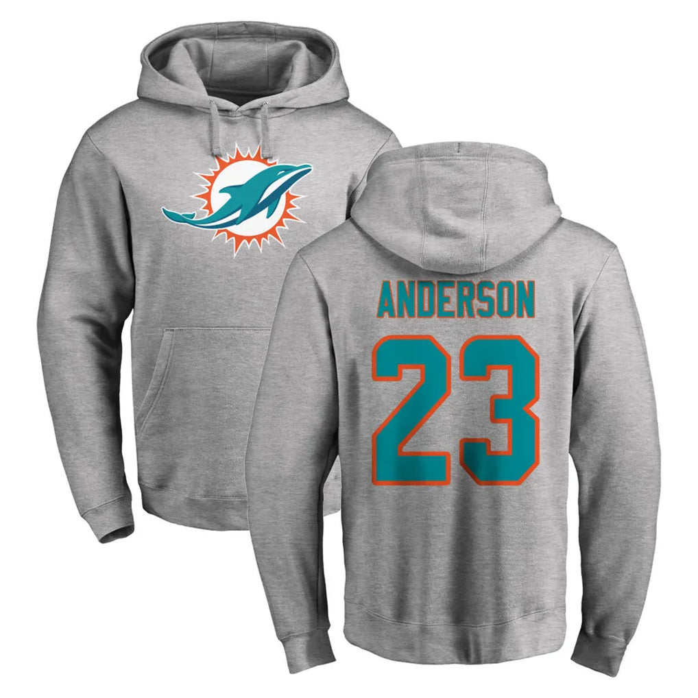 BIPIHUC M.Dolphins #23 Zayne Anderson Player Gray LOGO Pullover Hoodies Limited Stitched Jerseys