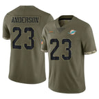 BIPIHUC M.Dolphins #23 Zayne Anderson Player Olive Salute To Service Limited Stitched Jerseys