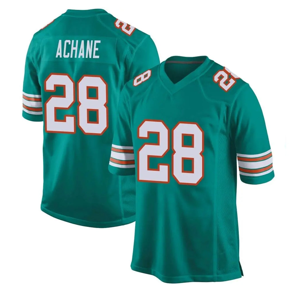 BIPIHUC M.Dolphins #28 De'Von Achane Player Aqua Alternate Home Game Stitched Jerseys