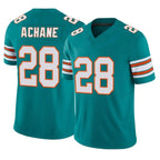 BIPIHUC M.Dolphins #28 De'Von Achane Player Aqua Limited Alternate Vapor F.U.S.E. Home Game Stitched Jerseys