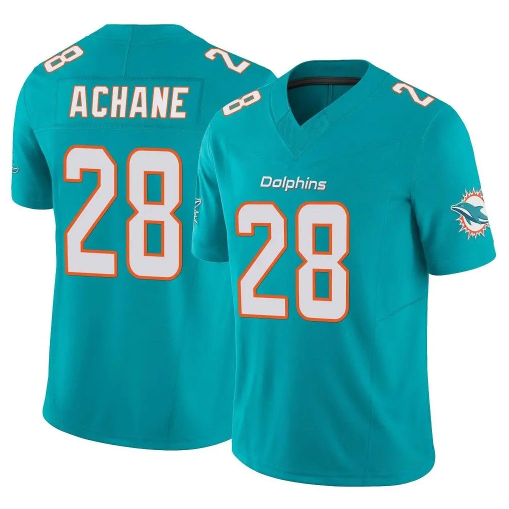 BIPIHUC M.Dolphins #28 De'Von Achane Player Aqua Limited Vapor F.U.S.E. Home Game Stitched Jerseys