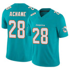 BIPIHUC M.Dolphins #28 De'Von Achane Player Aqua Limited Vapor F.U.S.E. Home Game Stitched Jerseys