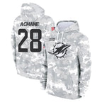 BIPIHUC M.Dolphins #28 De'Von Achane Player Arctic Camo Salute to Service Hoodies Limited Game Stitched Jerseys