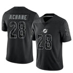 BIPIHUC M.Dolphins #28 De??£¤Von Achane Player Black RFLCTV Limited Stitched Jerseys