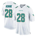 BIPIHUC M.Dolphins #28 De'Von Achane Player White Home Game Stitched Jerseys