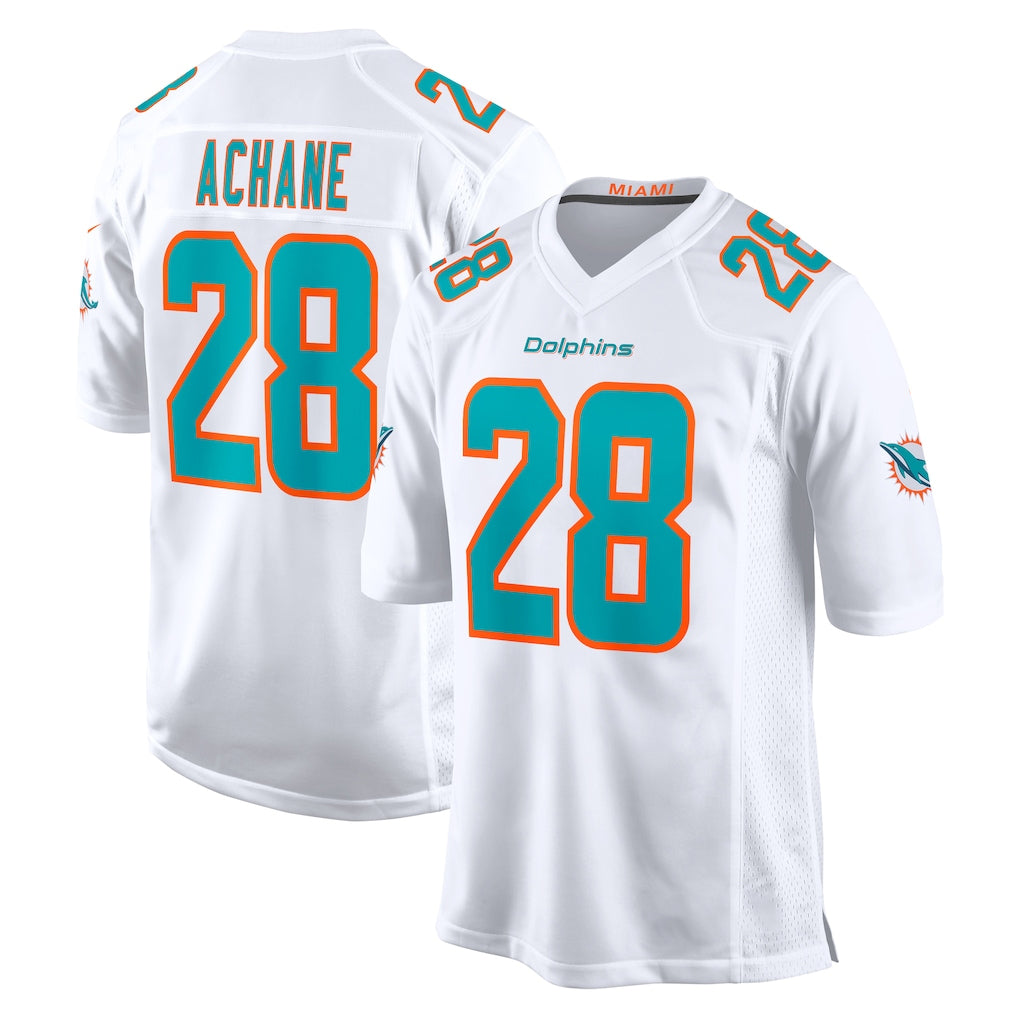 BIPIHUC M.Dolphins #28 De'Von Achane Player White Limited Home Game Stitched Jerseys