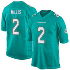 BIPIHUC M.Dolphins #2 Malik Willis Player Aqua Team Color Home Game Stitched Jerseys