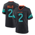 BIPIHUC M.Dolphins #2 Malik Willis Player Black Pitch Rivalries Collection Home Game Stitched Jerseys