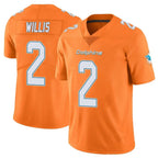 BIPIHUC M.Dolphins #2 Malik Willis Player Orange Limited Home Game Stitched Jerseys