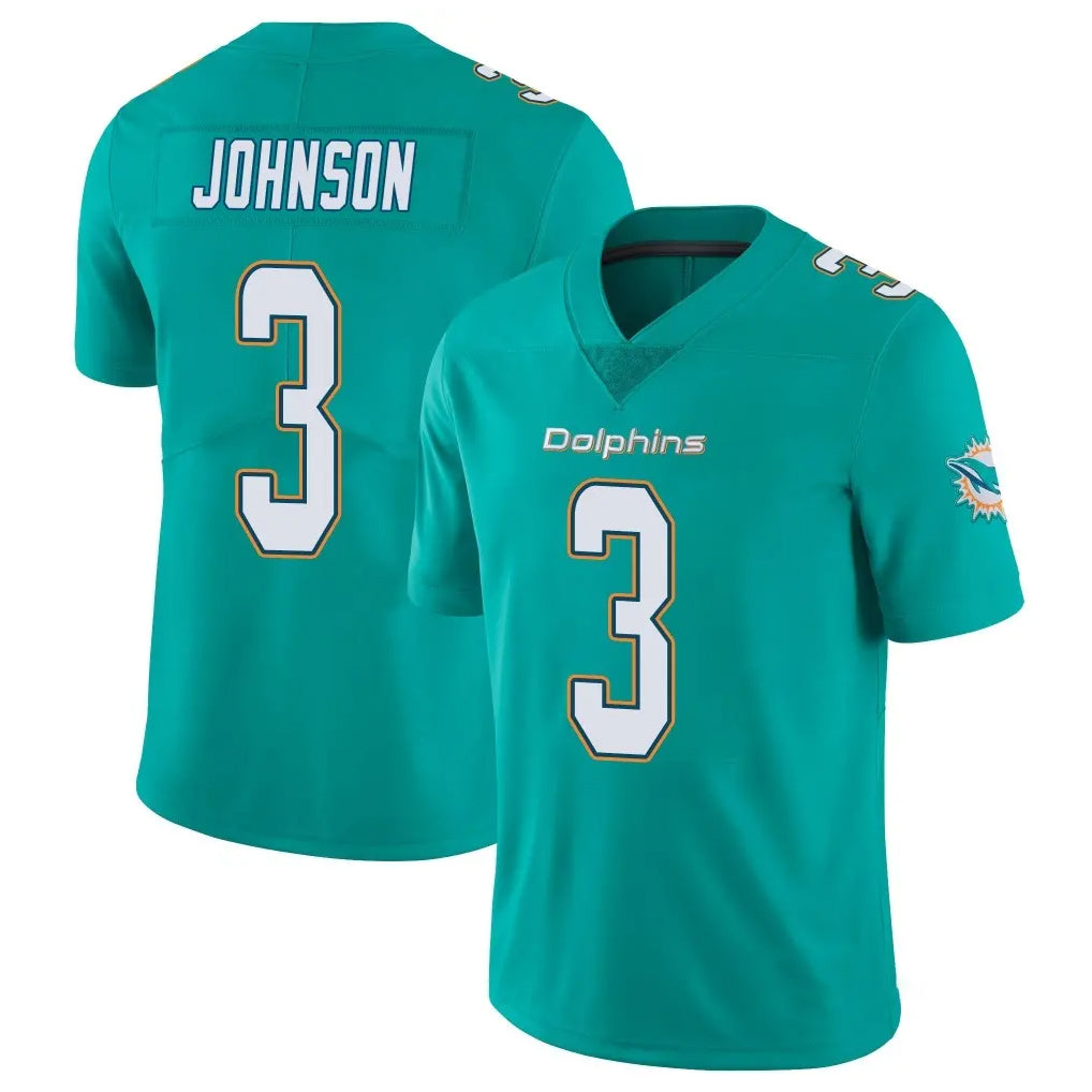 BIPIHUC M.Dolphins #3 Chris Johnson Player Aqua Limited Vapor Untouchable Home Game Stitched Jerseys
