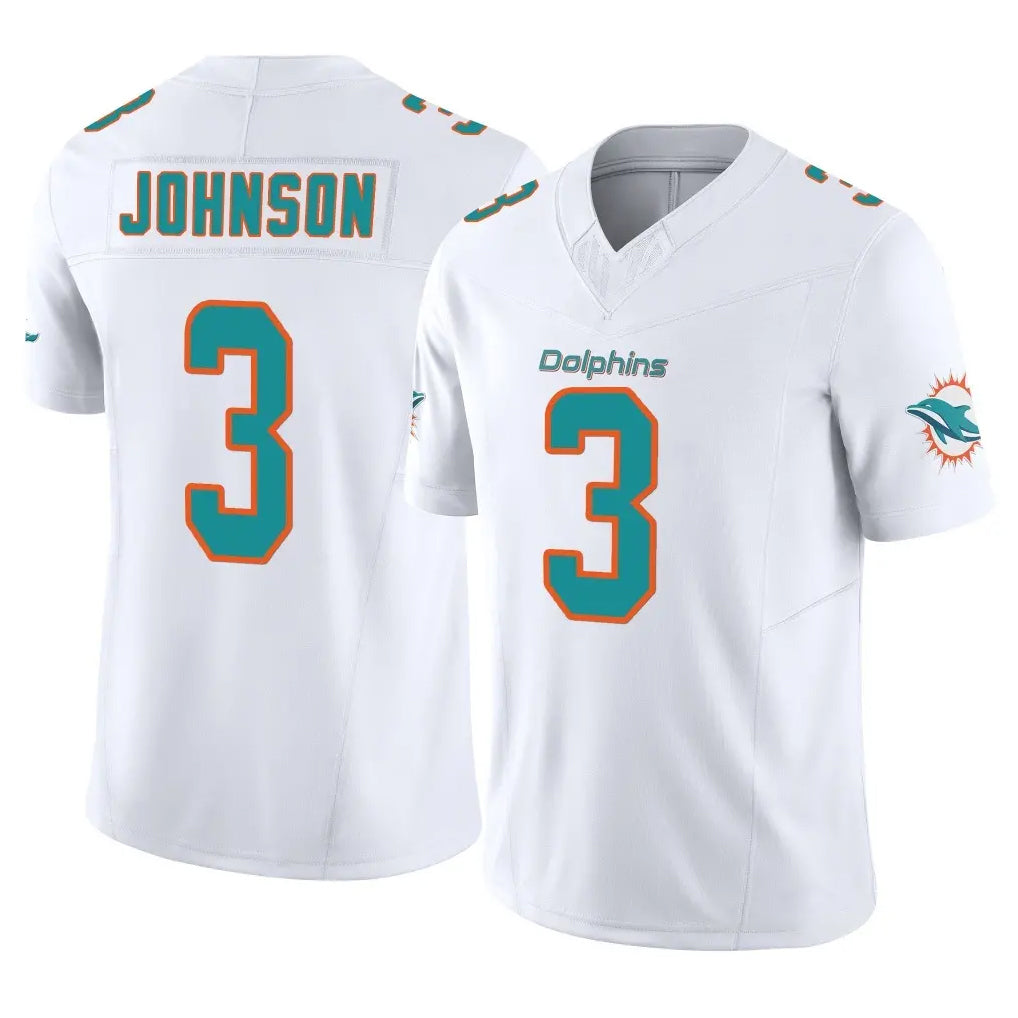 BIPIHUC M.Dolphins #3 Chris Johnson Player White Limited Vapor F.U.S.E. Home Game Stitched Jerseys