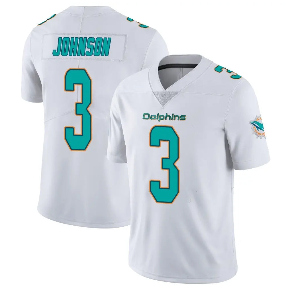 BIPIHUC M.Dolphins #3 Chris Johnson Player White Limited Vapor Untouchable Home Game Stitched Jerseys