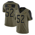 BIPIHUC M.Dolphins #52 Patrick Paul Player Olive Salute To Service Limited Game Stitched Jerseys