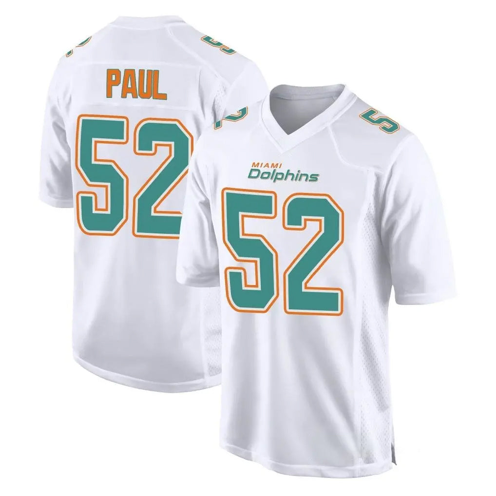 BIPIHUC M.Dolphins #52 Patrick Paul Player White Fashion Home Game Stitched Jerseys