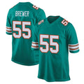 BIPIHUC M.Dolphins #55 Aaron Brewer Player Aqua Alternate Home Game Stitched Jerseys