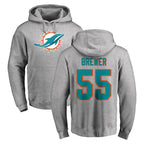 BIPIHUC M.Dolphins #55 Aaron Brewer Player Gray LOGO Pullover Hoodies Limited Stitched Jerseys
