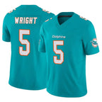 BIPIHUC M.Dolphins #5 Jaylen Wright Player Aqua Limited Vapor F.U.S.E. Home Game Stitched Jerseys